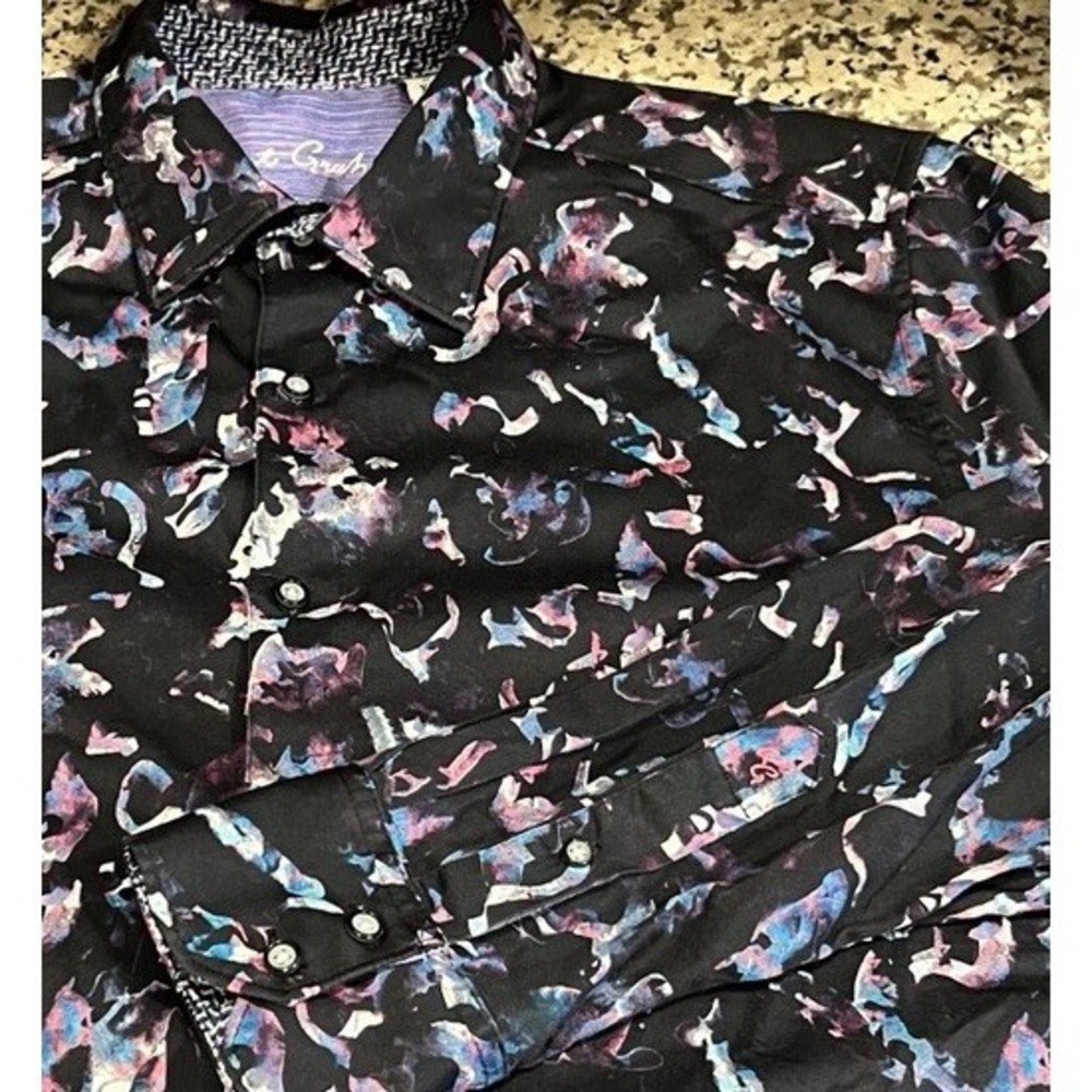 Robert Graham Long Sleeve Button Shirt Abstract Mens‎ Classic Fit XL